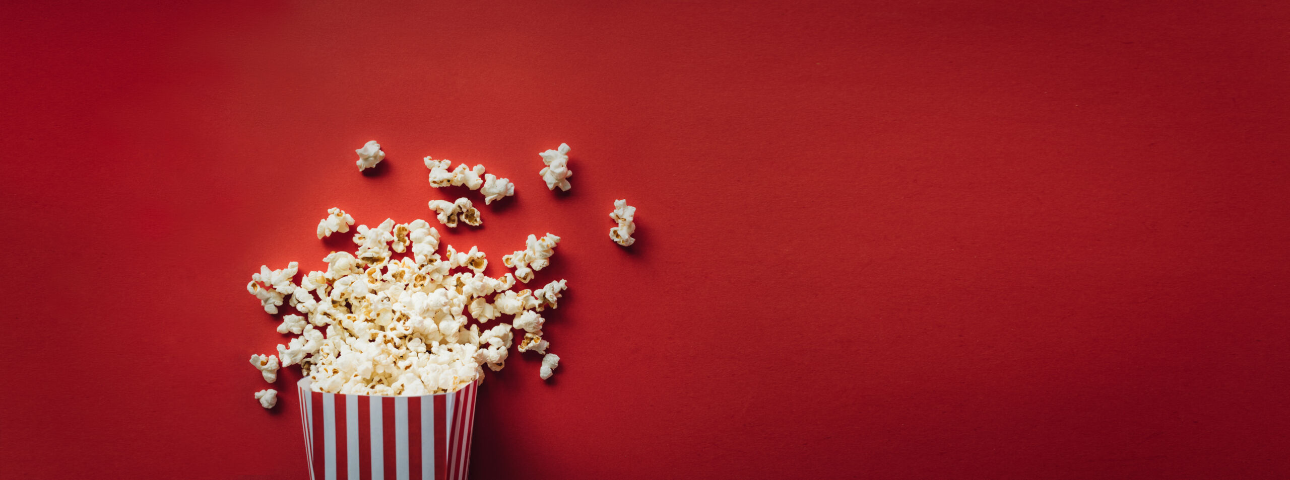 Striped box with popcorn